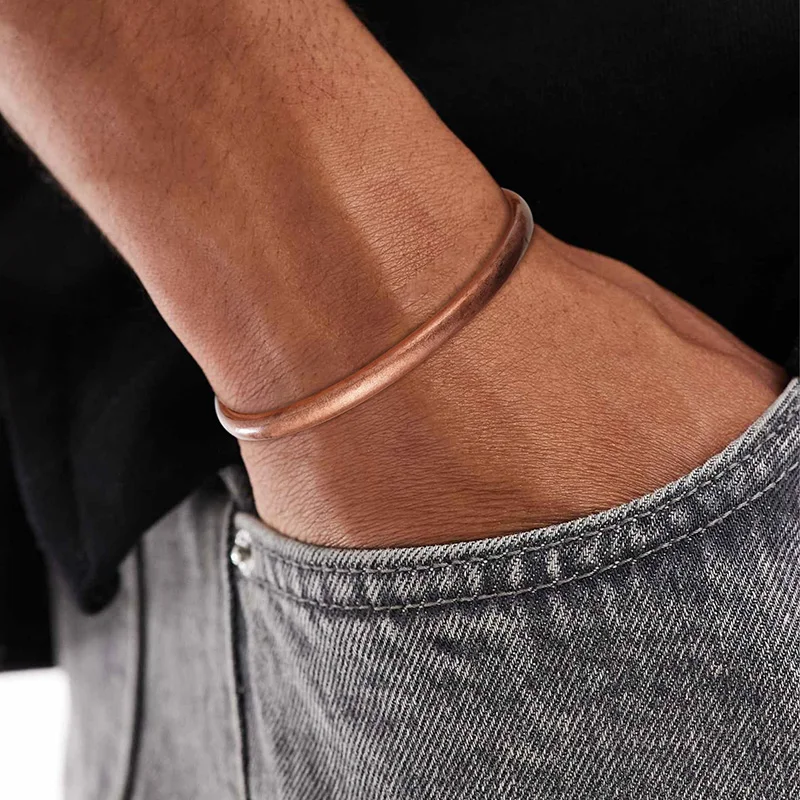 Pure Copper Bracelets for Women Men Waterproof Healing Cuff Bracelets for Men Adjustable Chunky Healing Copper Bangle Jewelry