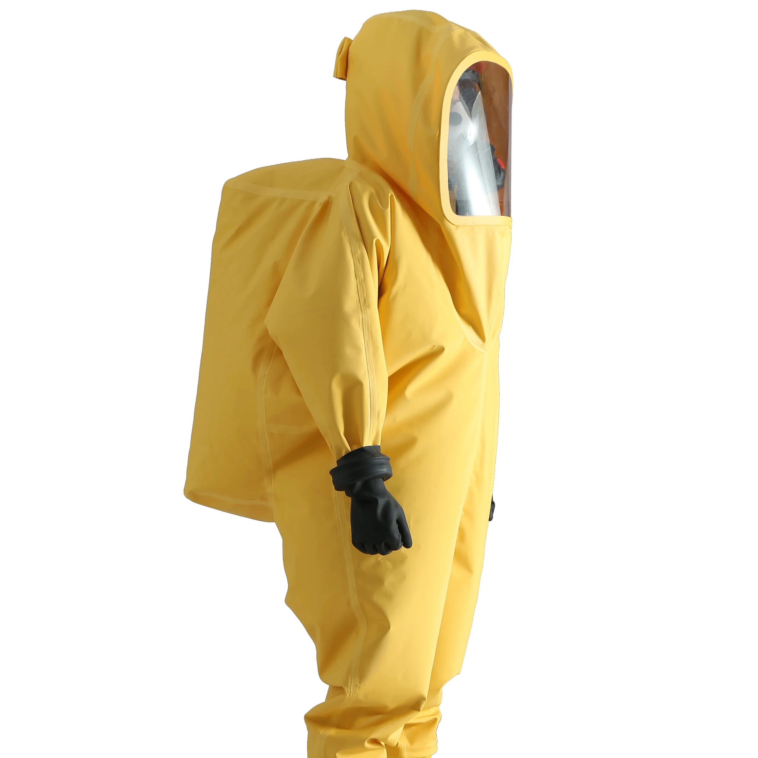 Gas Tight Chemical Protection Safety Hazmat Heavy PVC Suit