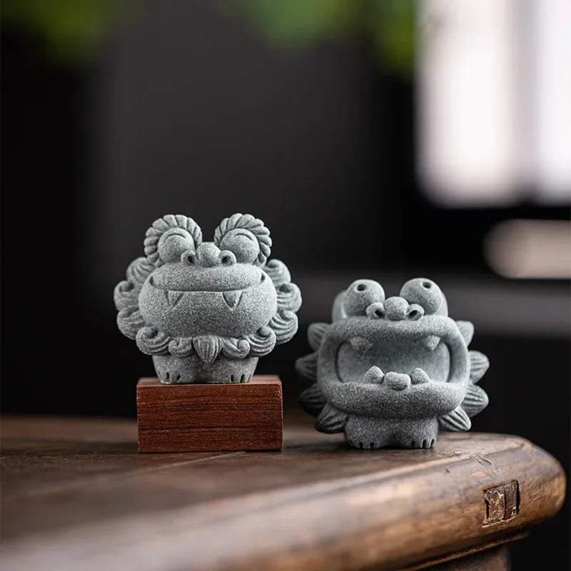 Chinese Style Cute Little Lions Desktop Creative Mascot Tea Table Tea Pet Decoration Gift