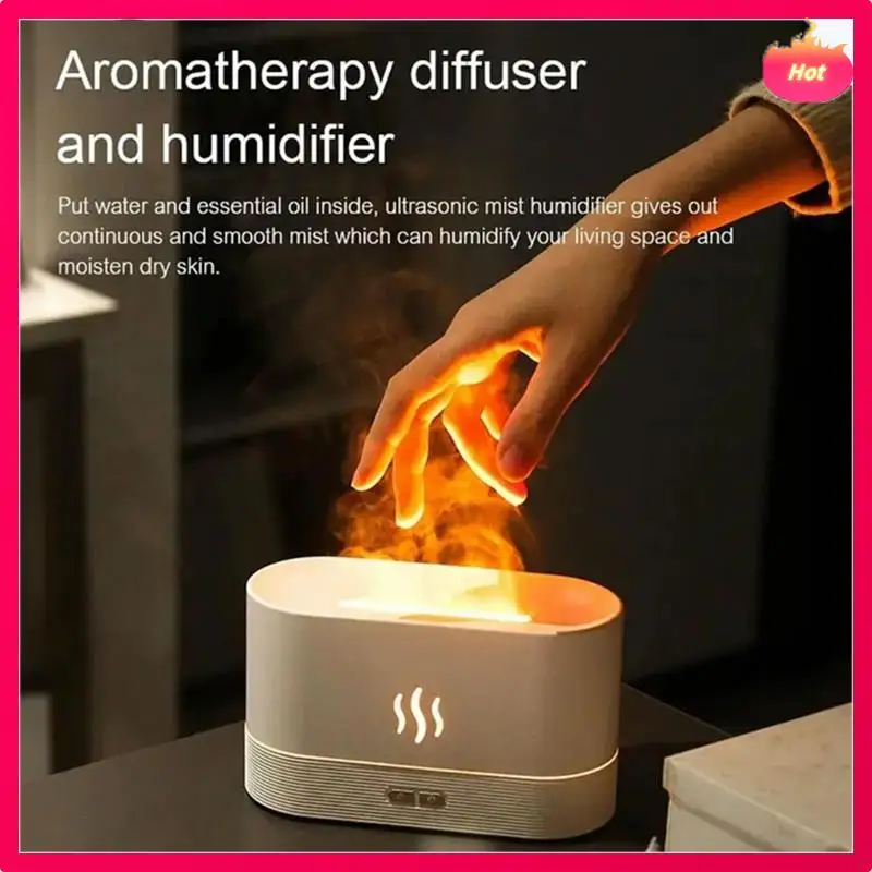 

Новый портативный настольный увлажнитель с питанием от USB, увлажнитель воздуха с имитацией пламени и 7-цветной подсветкой, весенний подарок,