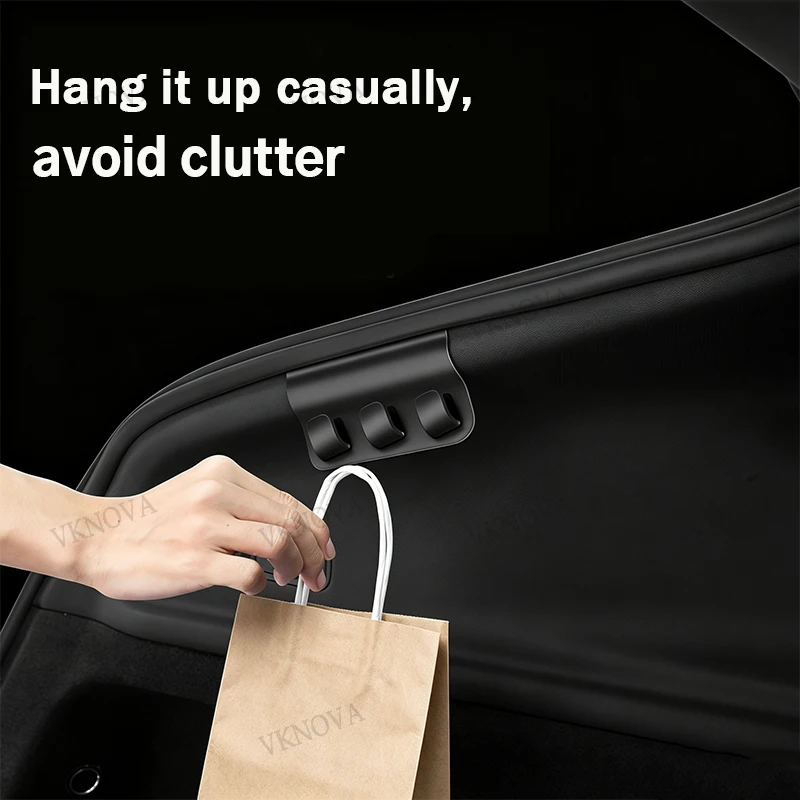 For Tesla Model Y YL Juniper Rear Trunk Hook Seat Button Cargo Grocery Shopping Bag Holder Umbrella Hanger Storage Accessories