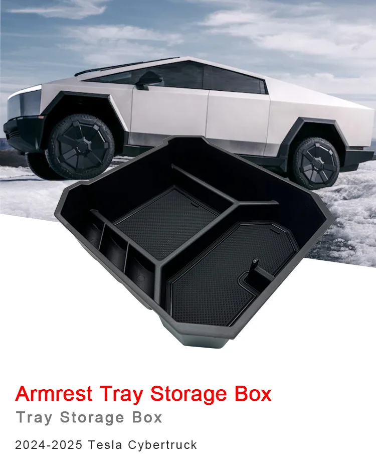 

Suitable for Tesla Cybertruck armrest box storage box modified Cybertruck pickup central control storage box