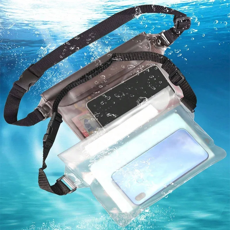 Bolsa de natación impermeable para esquí, deriva, buceo, riñonera de hombro, bolsa de PVC, bolsas subacuáticas para teléfono móvil, accesorios para deportes al aire libre