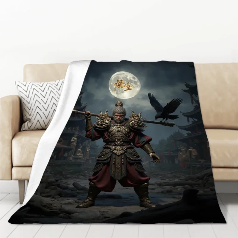 

Game Black Myth WuKong Throw Blanket Soft Microfiber Sofa Bedding Decorative Double Fluffy Summer Knee Blankets Throws