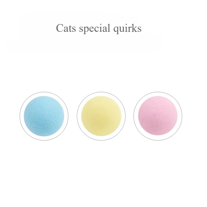 Cat Toy TPR Foam Ball 4cm Three Color Box with Elastic Ball Cat Scratch Resistant Toy Ball