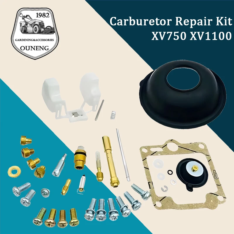 

Motorcycle Carburetor Repair Kit For Yamaha Virago 750 XV750 XV 750 1988-1998 XV1100 XV1100S 1988-1999 Float Diaphragm Vacuum