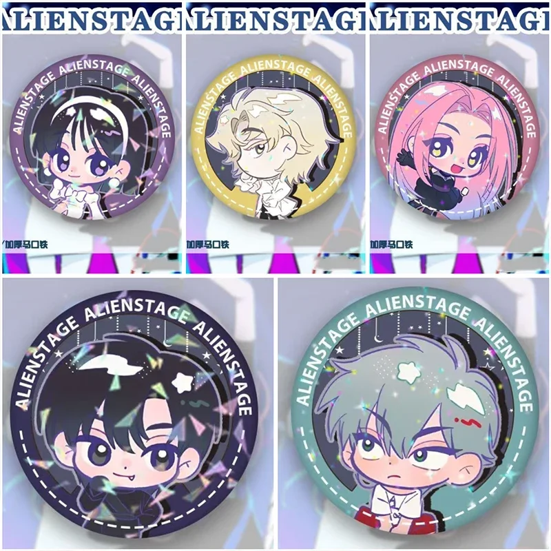 1Pcs Korean Manga Alien Stage Brooch Mizi Sua Ivan Till Hyuna Luka laser badge 58mm Pin Cosplay Badge Decoration gift