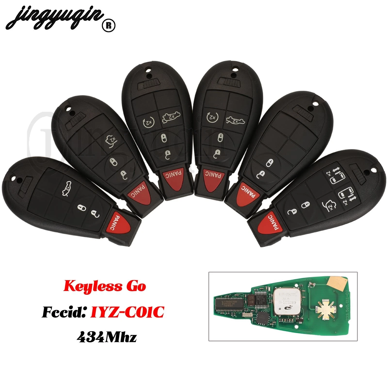 jingyuqin Remote Car Key 434Mhz IYZ-C01C For Jeep Grand Cherokee Chrysler Town Country 300 Dodge RAM Challenger Magnum Durango