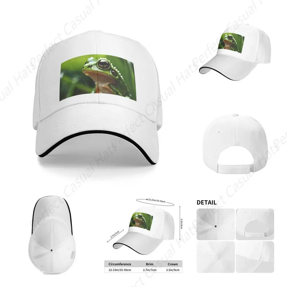 

High Quality Frog And Rain Natural Printing Sandwich Hats Adjustable Men Women Fashion Outdoor Sport Sun Visor