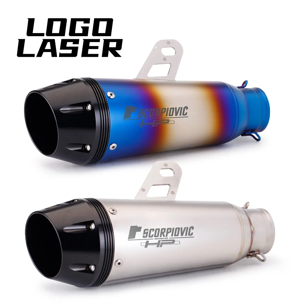 

Universal 51MM motorcycle exhaust muffler R34 exhaust For MT09 MT07 R3 ZX4R ZX6R Z400 CBR500 150CC 200CC 300CC