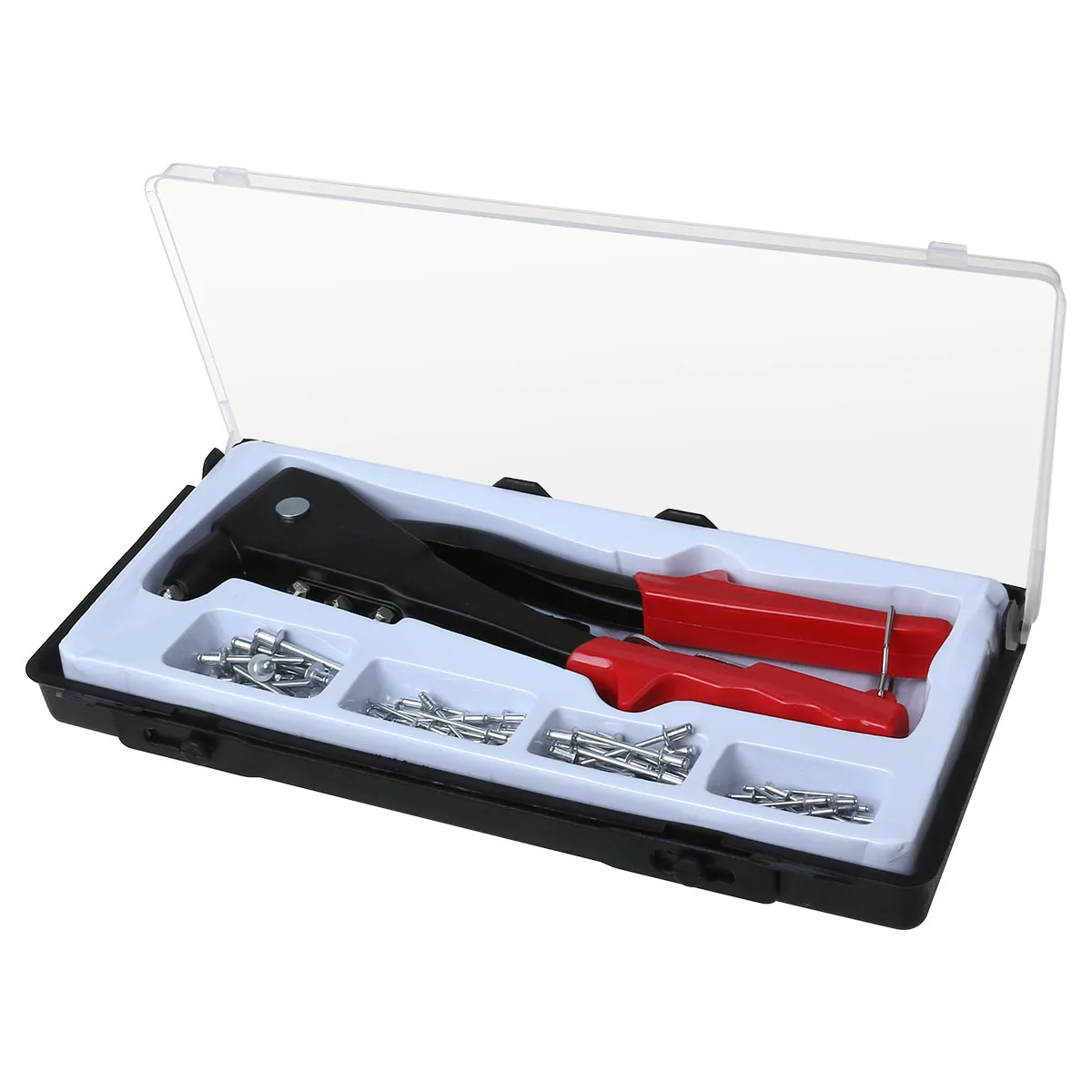 

Rivet Gun Kit 60 Rivets 2.4-4.8mm Aluminum Alloy Body Heat Treated Material Anti Skid Grip Auto Duct Use