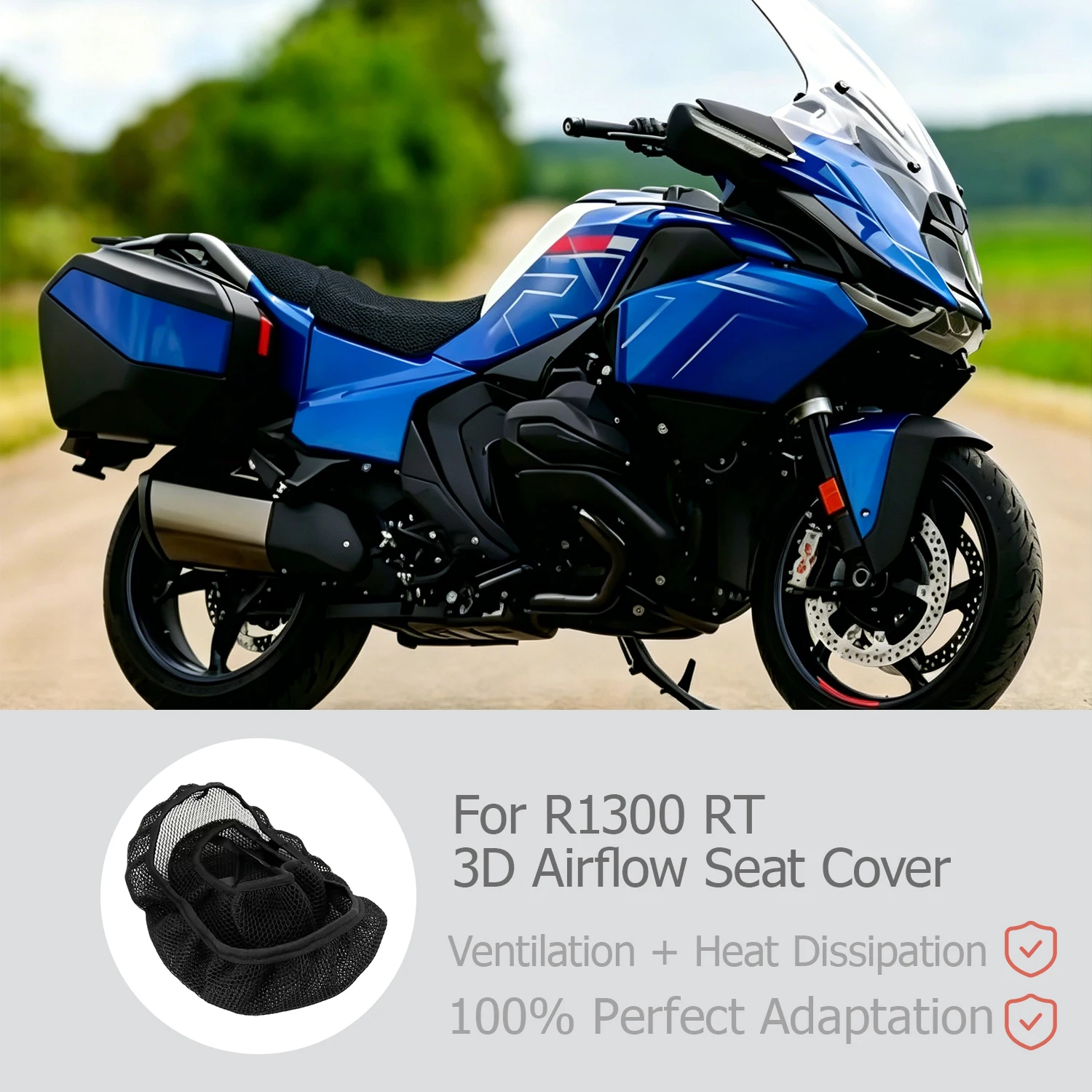 For BMW R1300 RT 3D Motorcycle Seat Protection Cover Wear-resistant Elastic Anti-slip Design Stable During Long-Distance Riding