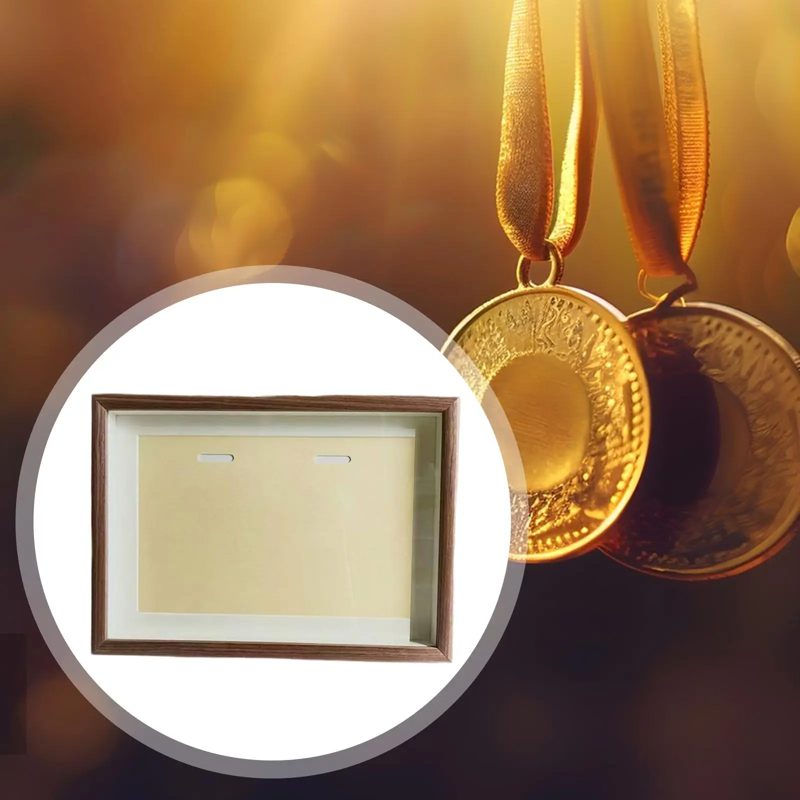 Versatile Wood Medals Frame Display Case Collectible Holder for Sports Home Office Award Decoration
