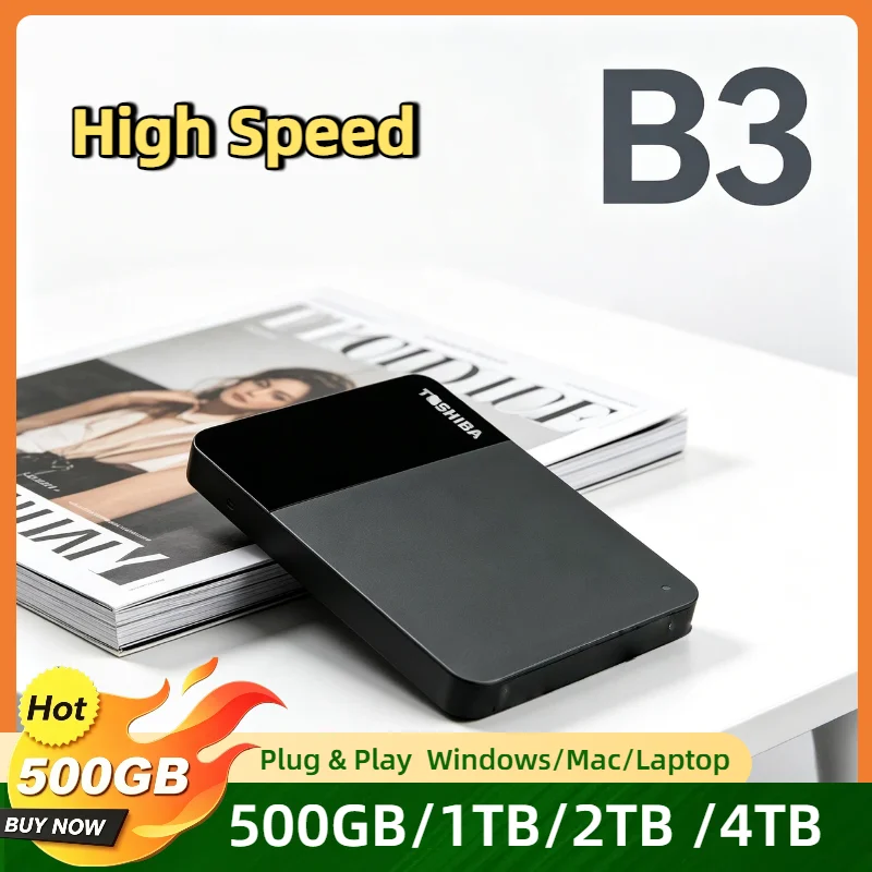 4TB 1TB 2TB For Toshiba Canvio Ready B3 USB 3.0 2.5 Inch Portable External Hard Disk Drive for Mac Laptop Android Supreme