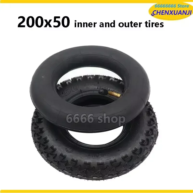 200X50 Tire and Inner Tube Full Wheels for Electric Scooter Wheel Chair Truck Pneumatic Trolley Cart