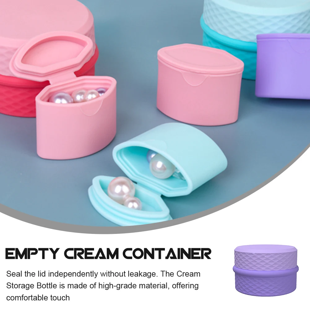 

Silicone Travel Bottle Cream Container Leak Proof Reusable Long Life Practical Spiral Mouth Good Sealing Cute Jar Lotion