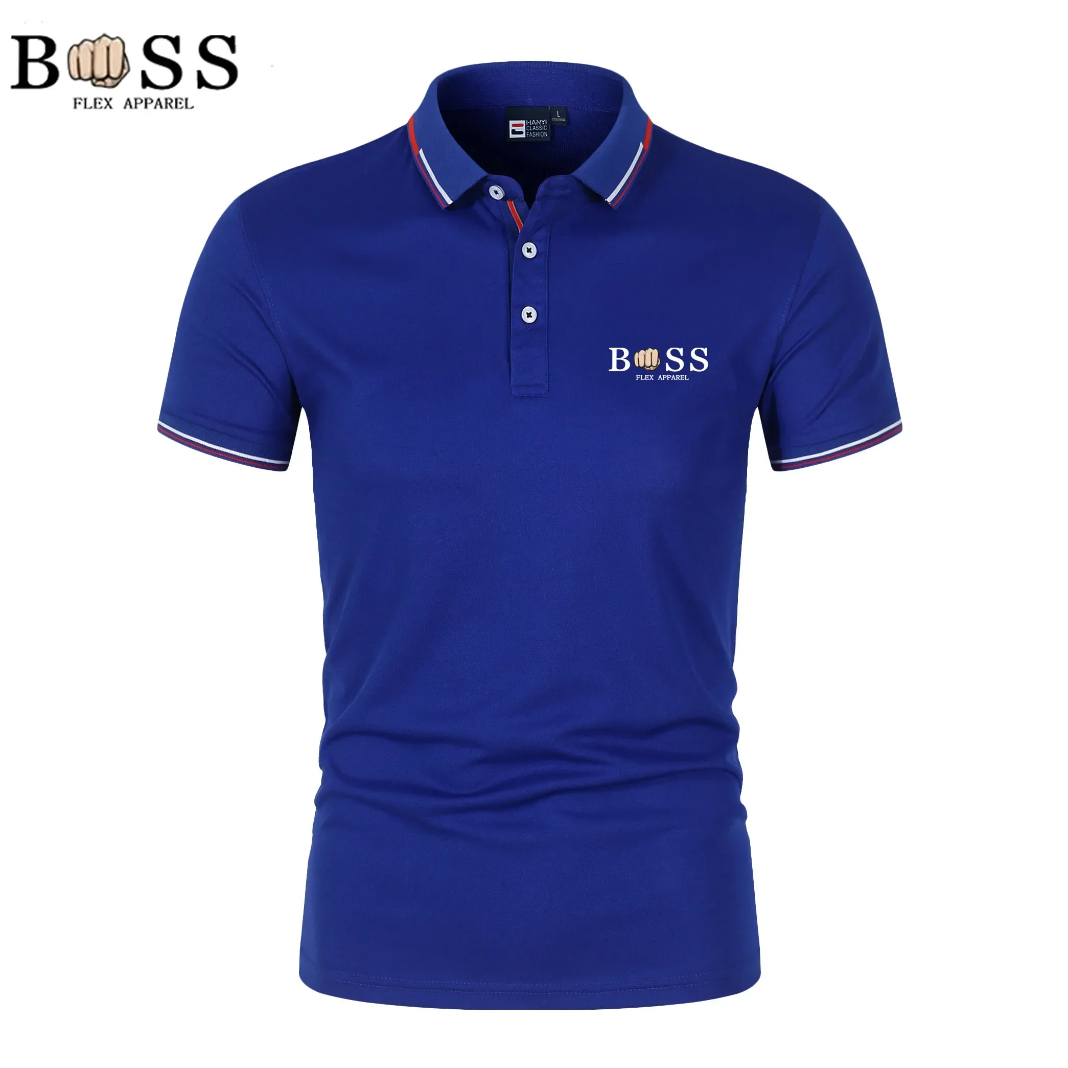 Polo de manga corta con solapa para hombre, camiseta informal de negocios a la moda, ajustada, de verano, novedad de 2024