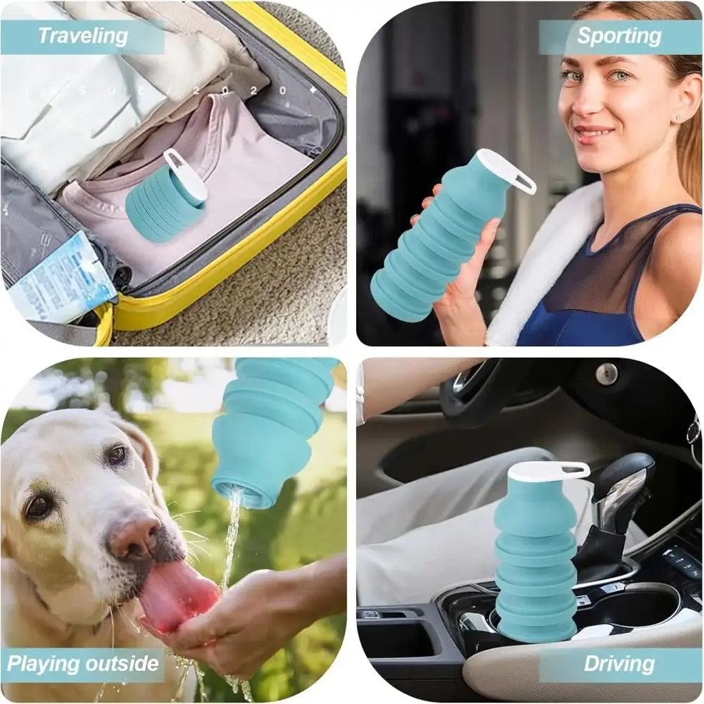 

Large-capacity Collapsible Sport Bottle Retractable 200-600ML Sports Water Bottle Leak Proof Reuseable Foldable Drinking Cup Gym