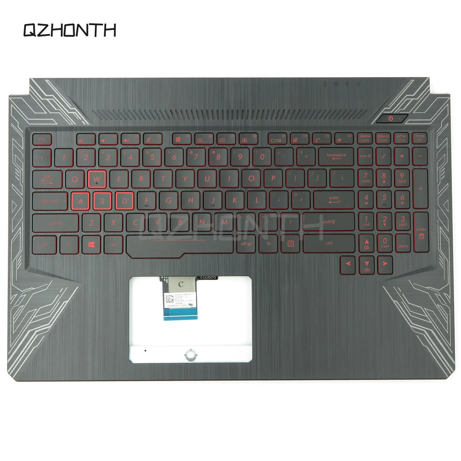 Imagem -03 - Caixa Superior com Teclado Retroiluminado dos Eua Palmrest para Asus Tuf Gaming Fx504 Fx504g Fx80 Fx80g Fx80g Novo