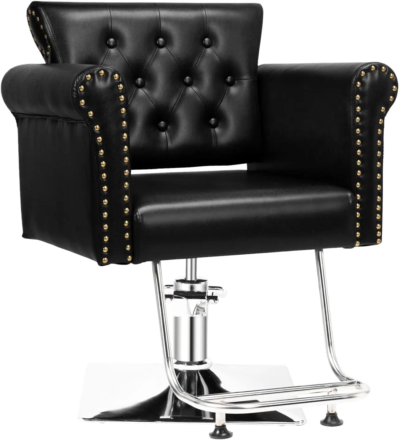 Hair Stylist, Hydraulic Pump Salon Chair with Button Tufted, Beauty Spa Styling Hairdressing