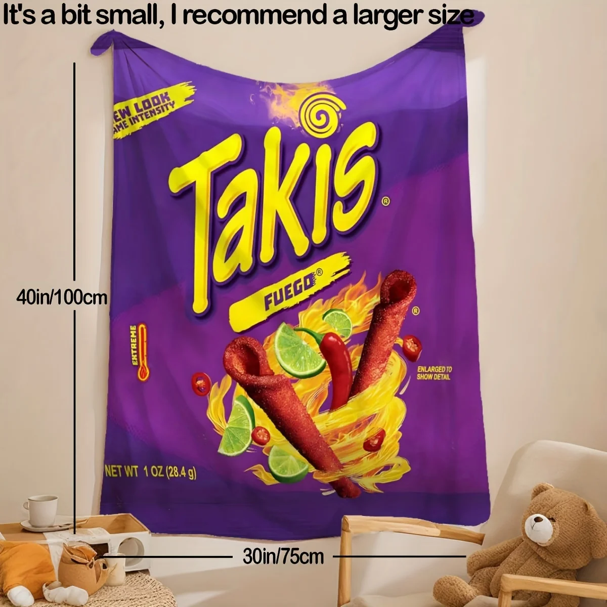 1PC Vibrant Takis Chili Pattern Soft Flannel Blanket Ultra Cozy Bed Sofa Travel Throw Blanket Perfect Birthday Gift