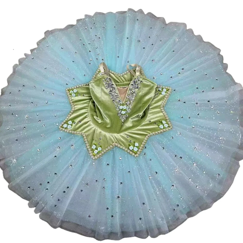 Adult Women Ballet Tutu Professional Ballet Tutus Halloween Costume Ballet Clothing Girl Lake Girls' Suit Velvet Top