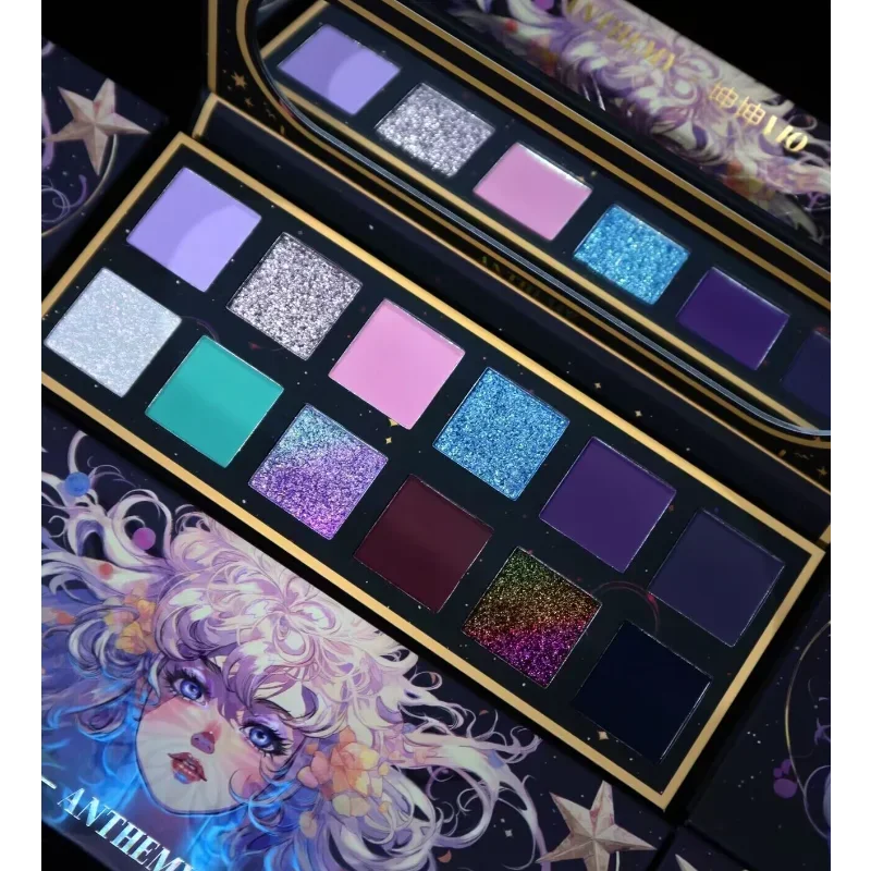 Anthemy Backlight Butterfly 12-Color Chameleon Eyeshadow Palette Pearlscent Velvet Matte Long-lasting Waterproof Makeup Cosmetic