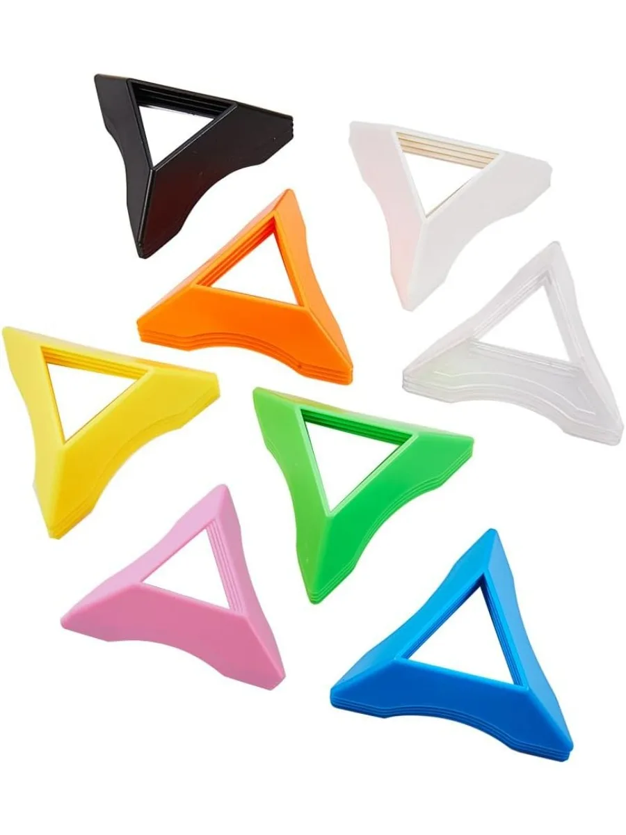 32pcs 8 Colors Plastic Triangle Speed Magic Cubes Base Holder Frame Accessories Cube Organize