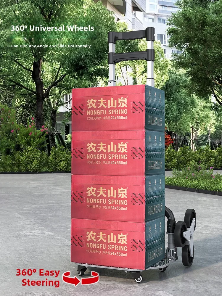 Portable Stair Climbing Hand-Pulled Cart Foldable op Vegetable Bung Goods Moving Lightweight Carts Handheld Rods