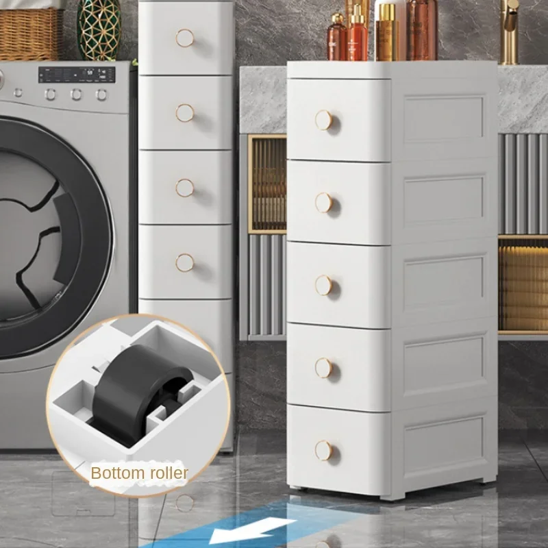 Modern Plastic Cabinet for Bedside Drawer Type Narrow Side Bathroom Cabinet Creative Cabinets for Laundry Room