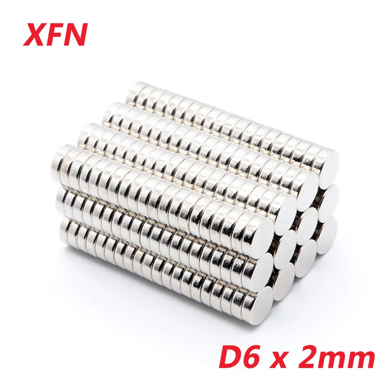 Hot sale Round Magnet 6x2 N35 6x2mm Super Strong 6x2 Magnet Fridge 6*2 Small Refrigerator Magnets D6*2mm Neodymium Magnetic Disc