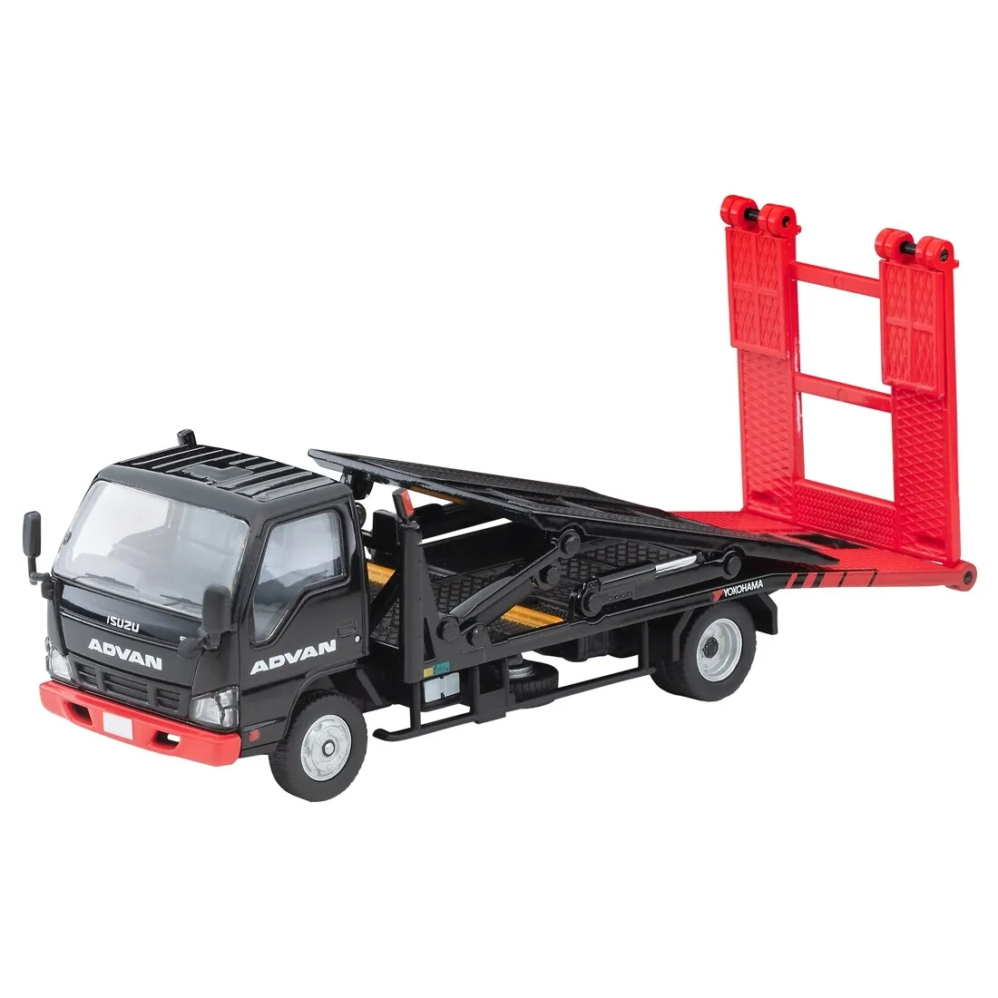 2406 Tomytec TLV 1/64 LV-N191b ISUZU ELF ADVAN Double deck trailer Black Red Die-cast Alloy Car Model Collection Display Gift