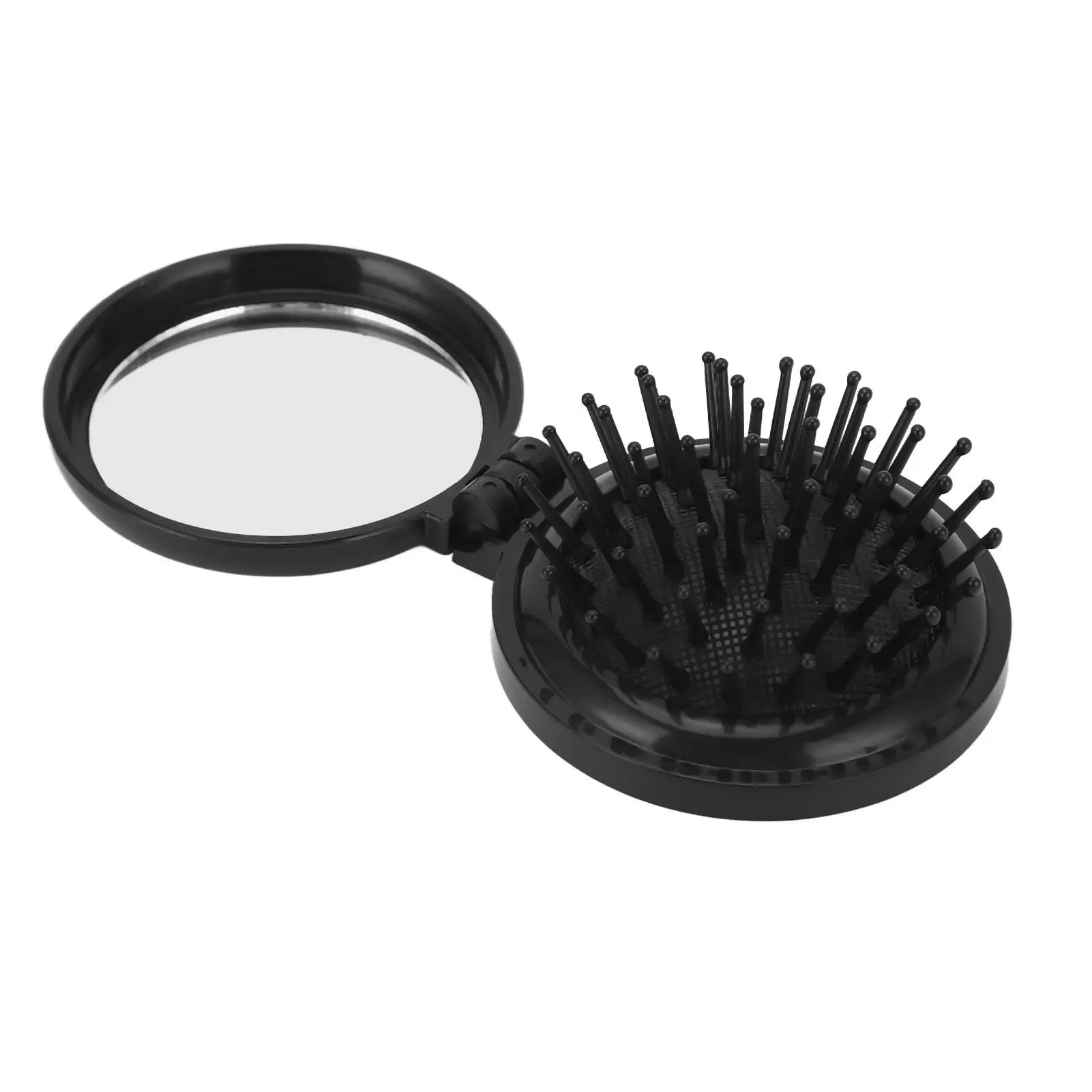 Portable Round Styling Brush with Cushion and Mirror - Perfect for home or Travel - Ergonomic Design for straight Hair