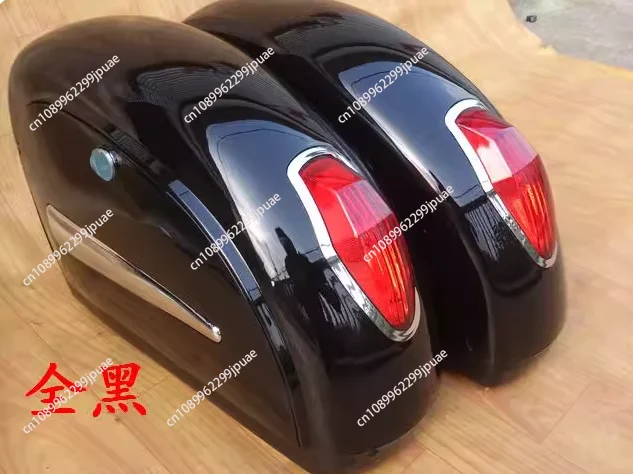 Suitable for Honda appropriate for Harley Black Universal Motorcycle Saddle Bag Luggage