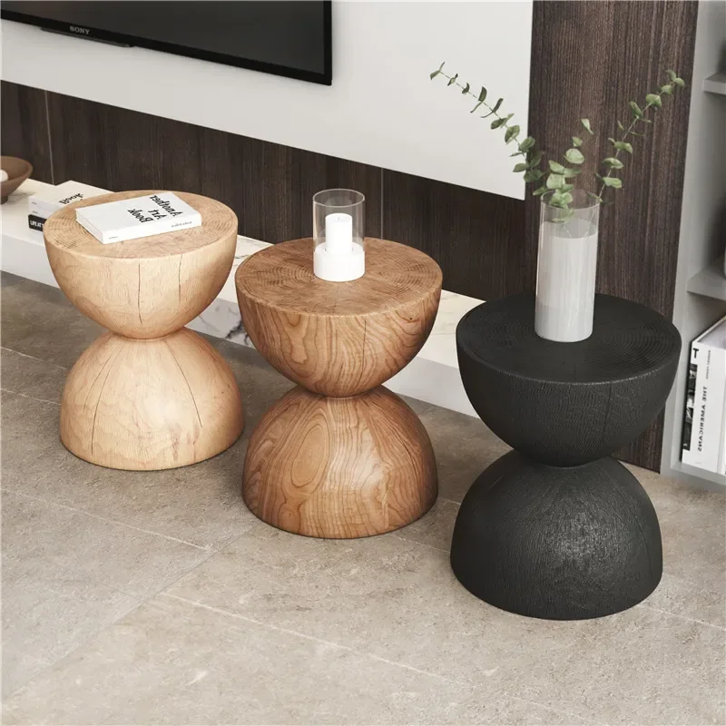 Solid wood, wooden piers, stools, Nordic logs, wooden piers, several stump ornaments, round living room, home chairs