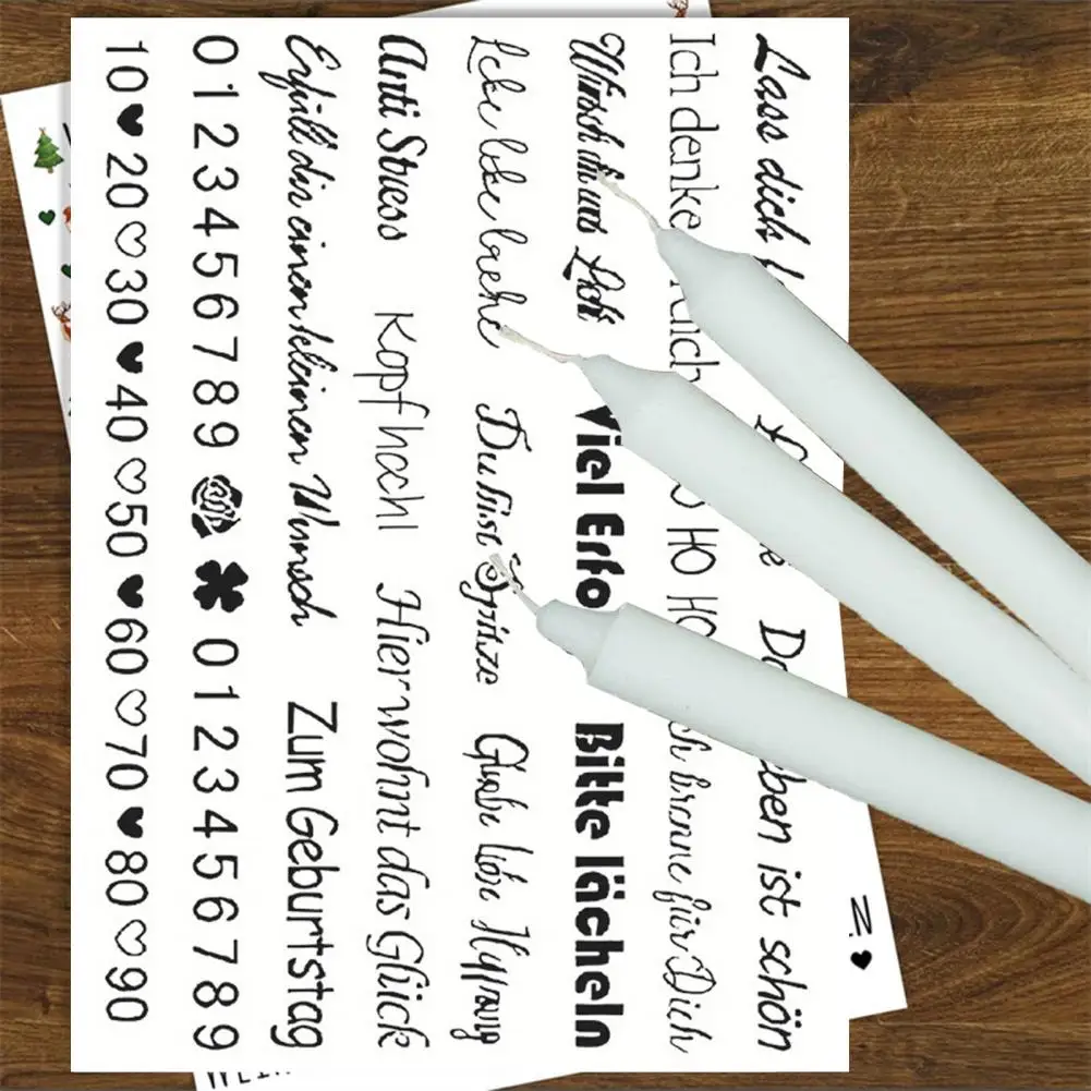 Paper Stickers Candle Stickers Exquisite Pattern Candle Tattoo Film Stickers Easy to Apply Decals for Party Supplies Widely Used