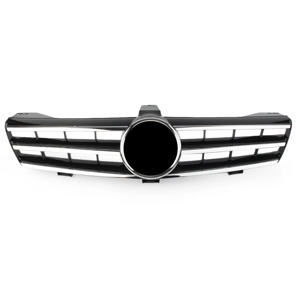 Auto Car Front Grille with Emblem For Mercedes Benz CLS 280 320 350 500 C219 Coupe 2004 2005 2006 2007 Black  Upper Grill