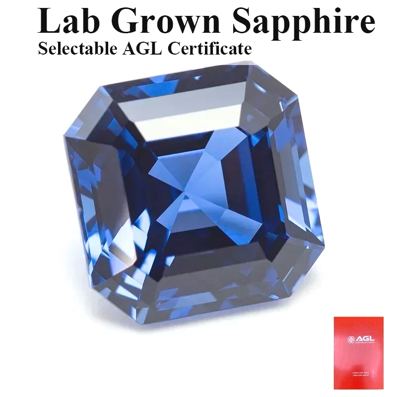 

Выполненный в лаборатории сапфир королевского синего цвета квадратная огранка Asscher VVS1 подвески «сделай сам» для изготовления ювелирных изделий материал на выбор сертификат AGL