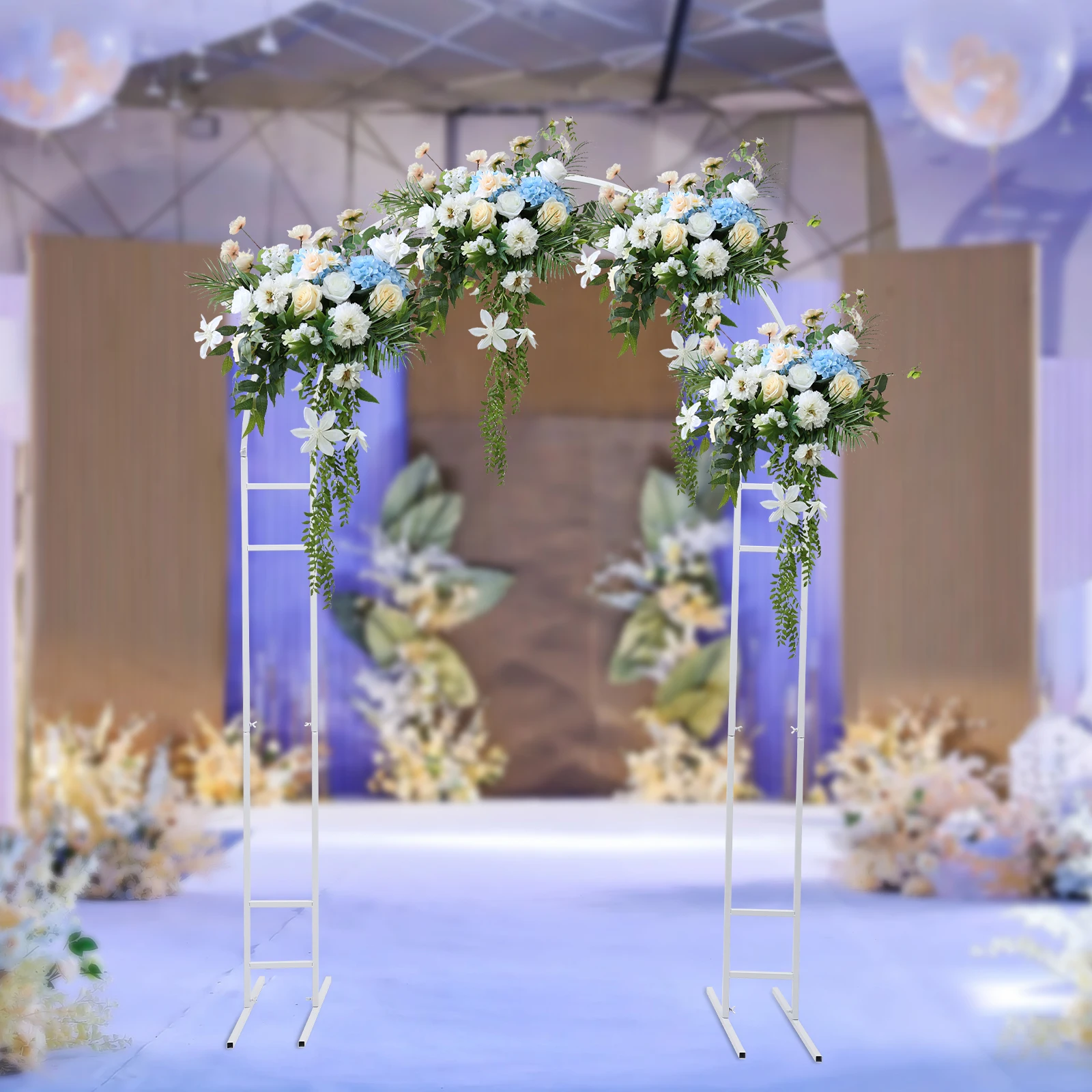 

DIY 7.2ft Metal Circle Arch Double-tube Wedding Arch Round Backdrop Stand for Wedding Party Decoratiopn, Ceremony Flower Arch