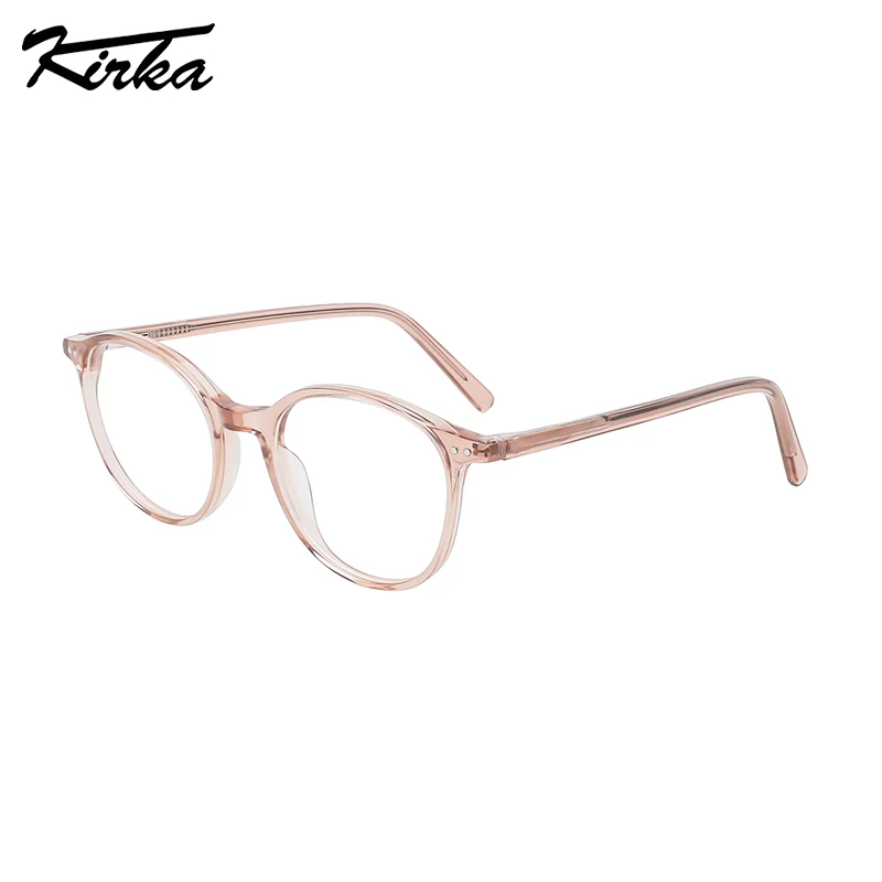 Kirka Unisex Eyewear Acetate Round Classical Colors Glasses Optical Prescription Glasses Thin Frame Colors Glasses WD1134