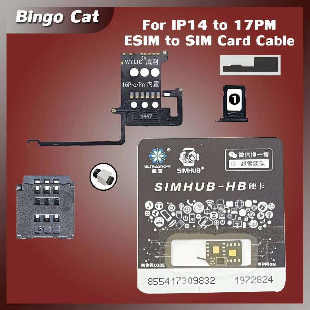 

Wylie US Version ESIM Conversion Dual SIM Card MEP Integration Solution for iPhone 17 16 15 14 pro Max Plus Phone Repair Tools