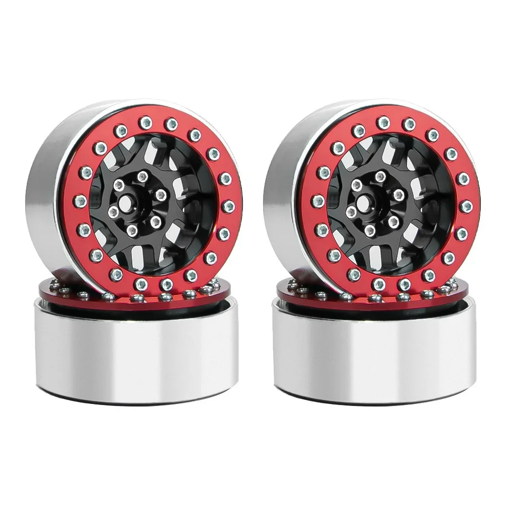 

4PCS CNC Aluminium 1.3" Beadlock Wheel Rim Wheel Hub for TRX4M Axial SCX24 FMS FCX24 1/18 1/24 RC Crawler Car Upgrades