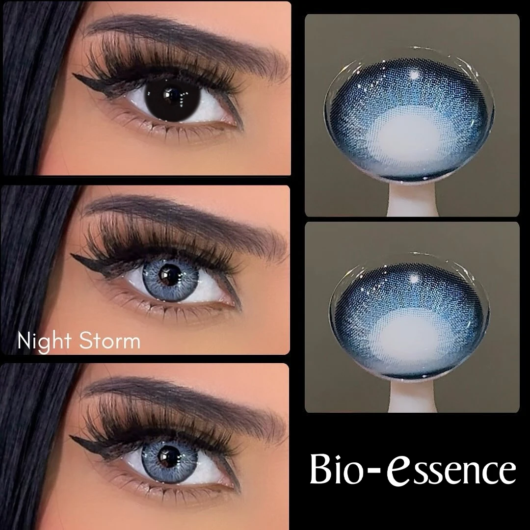 Bio-essence Jährliche farbige Kontaktlinsen für Augen Blue Eye DNA Graue Kontaktlinsen Blaue Linsen Modische Make-up-Linsen