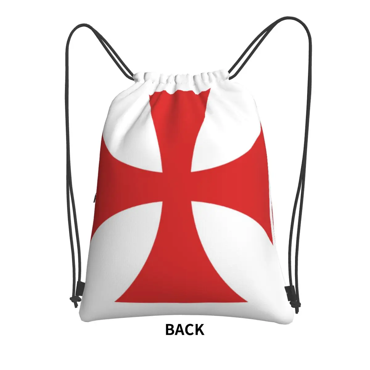 Templar Shield Cross Medieval Warrior Sword Knights Templar Deus Vult Backpacks Casual Drawstring Bags Storage Bag Book Bags