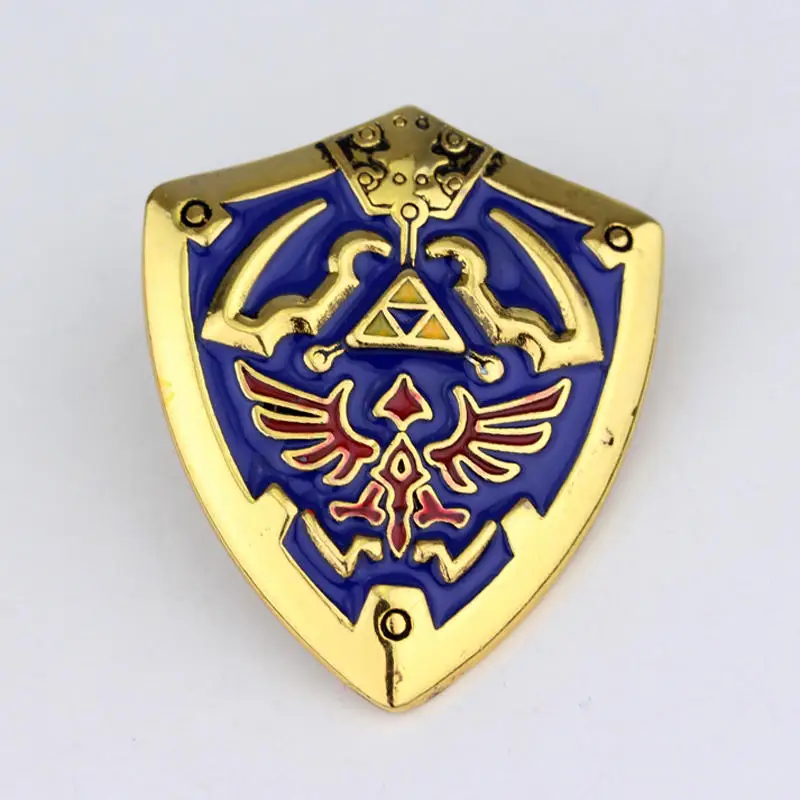 Zeldas Hylian Shield Pins Brooch Majora\'s Mask Spiritual Stones Master Sword Badge Brooches Lapel Pin Jeans Shirt Bag Jewelry