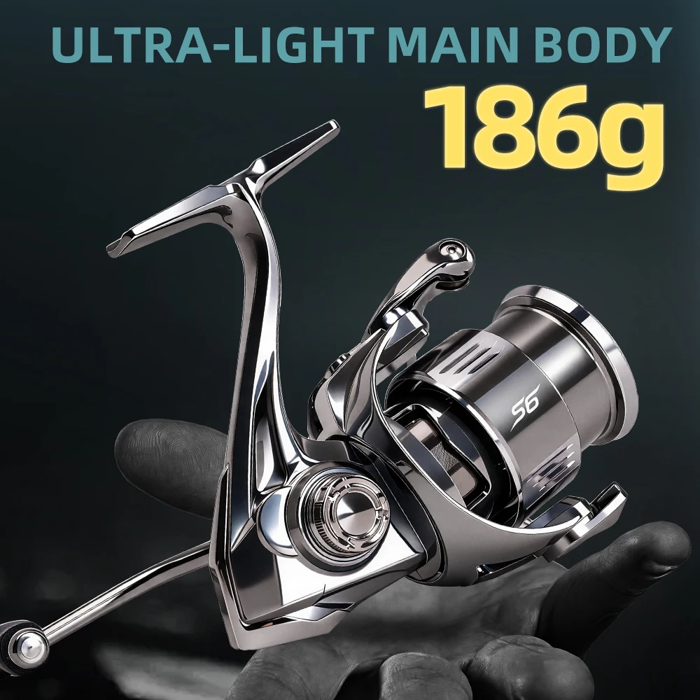 FISHINGFANS S6 4+1BB Galvanisierte 8kg Bremskraft 5,2:1 Übersetzung Metall-Spinnrolle Korrosionsbeständig für Salzwasser-Angeln – Detail 8