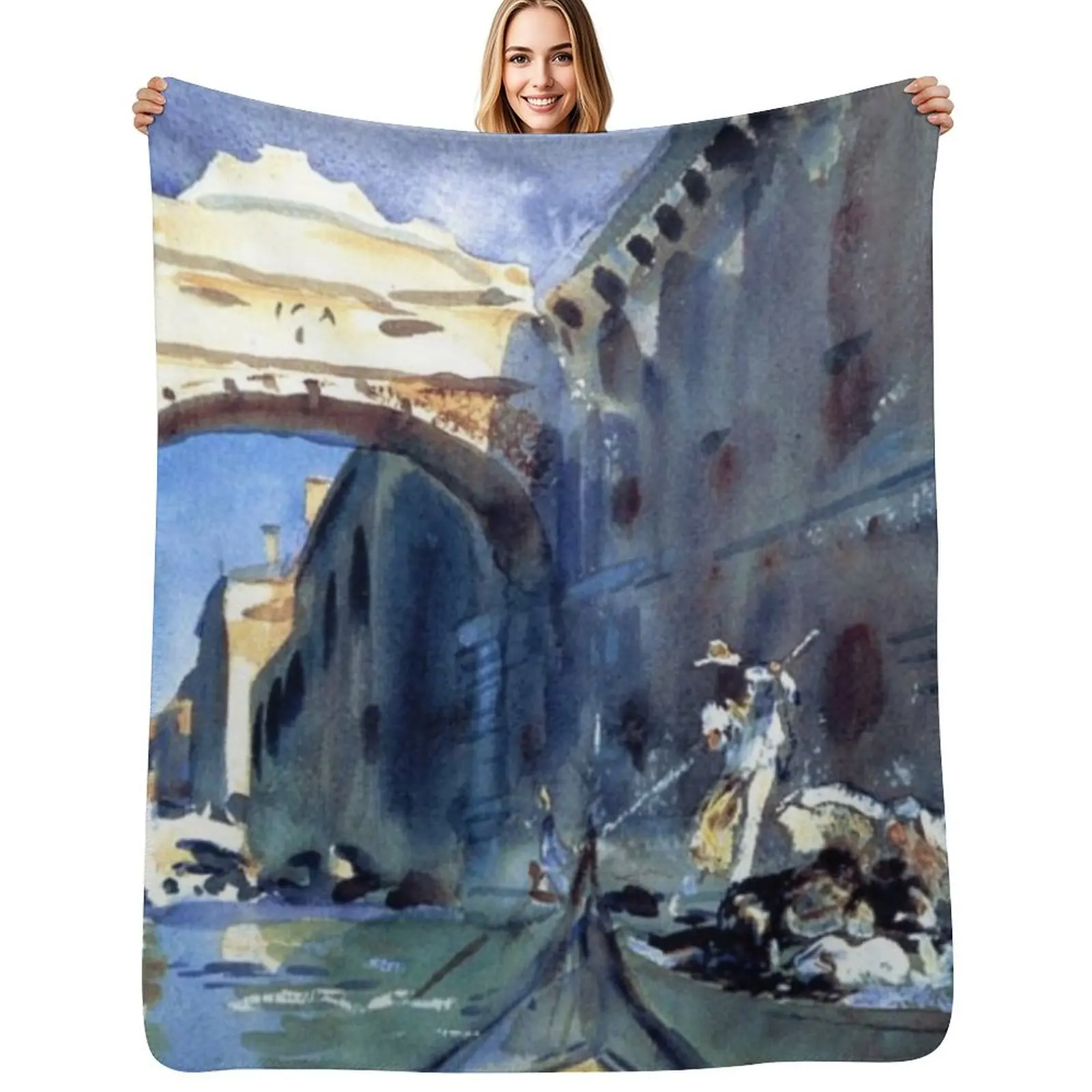 

John Singer Sargent - The Bridge of Sighs Venice Throw Blanket Warm Accent Blanket for Living Room Decoration