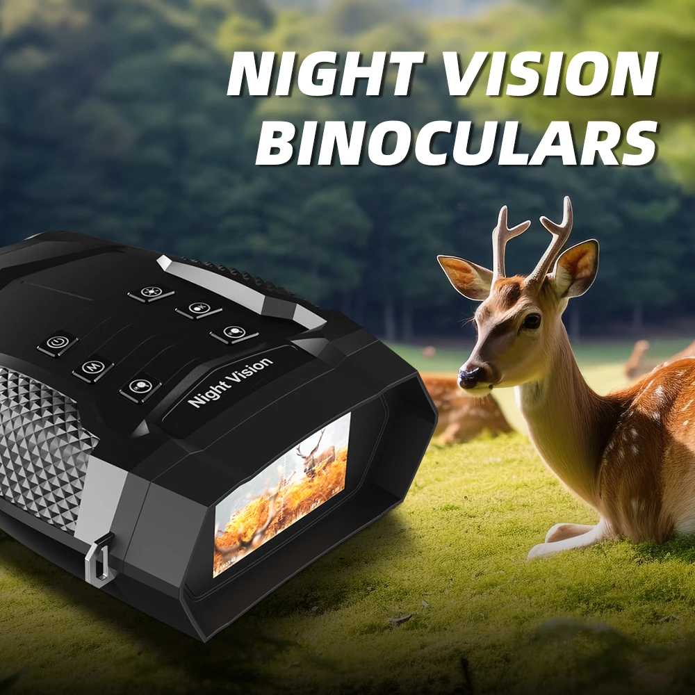 

NOHAWK 4K Night Vision Goggles with Carrying Bag 3'' HD Screen 8 Levels Infrared Adjustable Taking Photos and Videos for Hunting