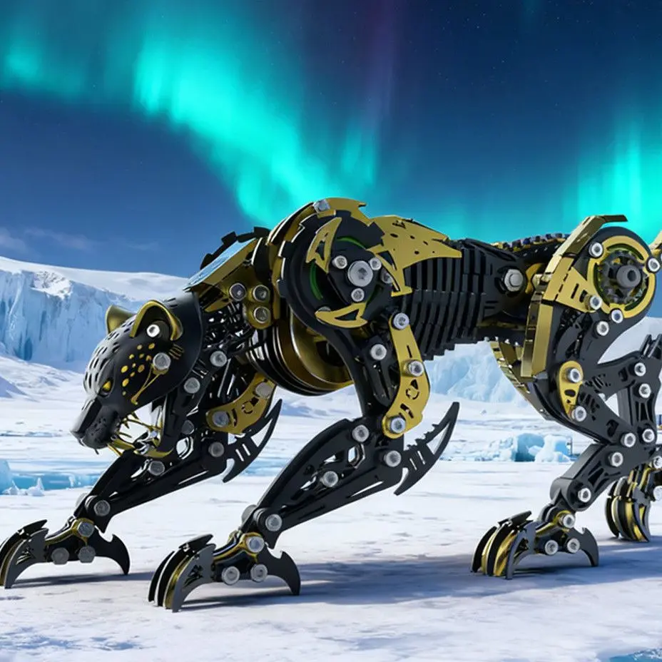 Mechanical tide play metal leopard 3d three-dimensional puzzle metal assembly model hand-assembled ornament toy boy gift view 6