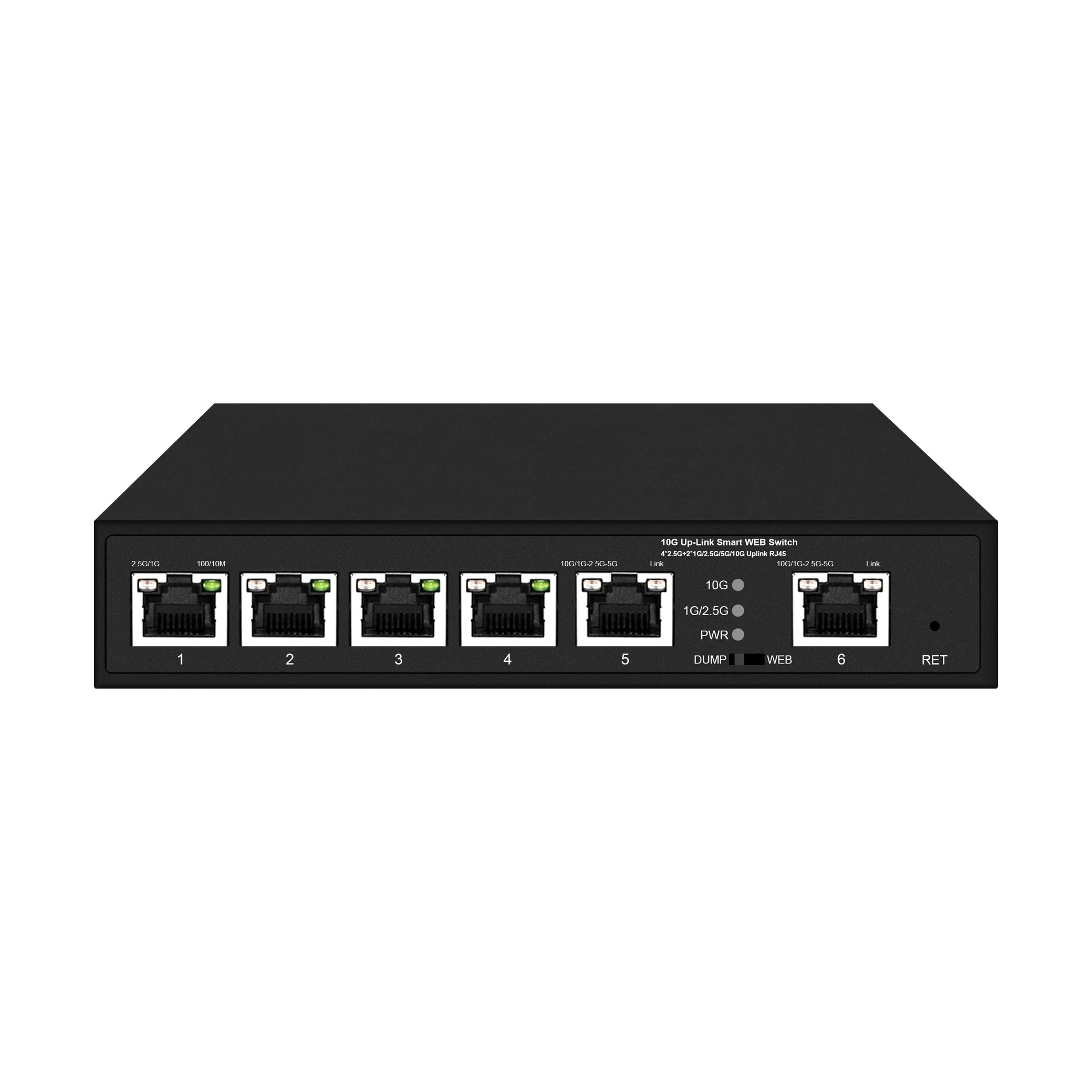 4  Ports  2.5Gbe POE Or Non  Web Managed Switch with 2 ports 10Gbe RJ45 Uplink,4+2 ports 2.5G lite smart POE switch